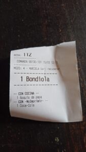 Comanda de la mesa 112